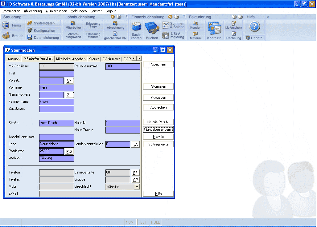 Programm HD-WIN für Windows, zertifizierte Lohnbuchaltung, Finanzbuchhaltung und Fakturierung Programm HD-WIN für Windows, zertifizierte Lohnbuchaltung, Finanzbuchhaltung und Fakturierung