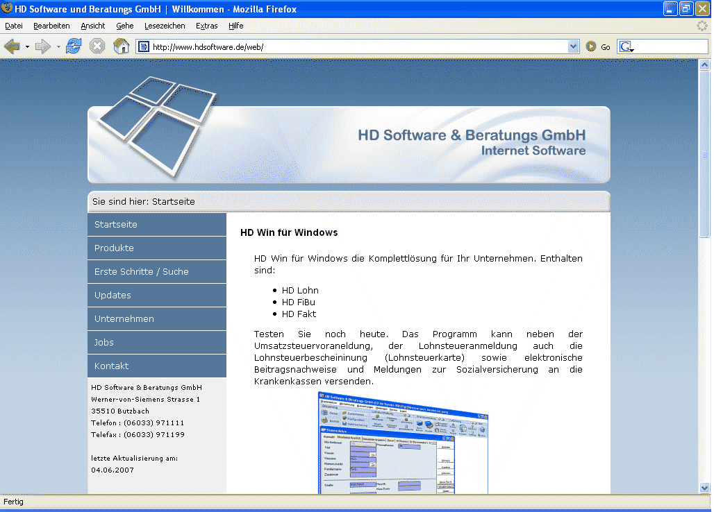 Online Kundencenter für das Programm HD-WIN für Windows Online Kundencenter für das Programm HD-WIN für Windows