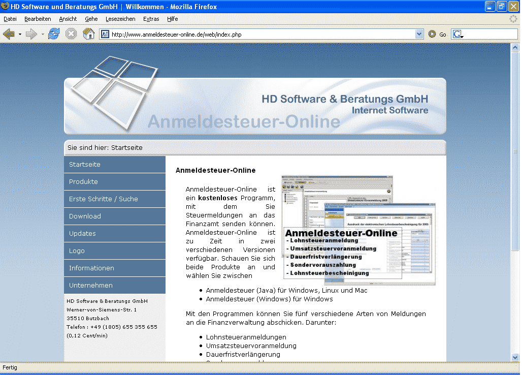 Online Kundencenter für das Programm Anmeldesteuer-Online Online Kundencenter für das Programm Anmeldesteuer-Online